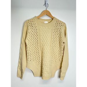 Misia Sweater Womens Chunky Knit‎ Cream Crewneck Long Sleeve Size Large
